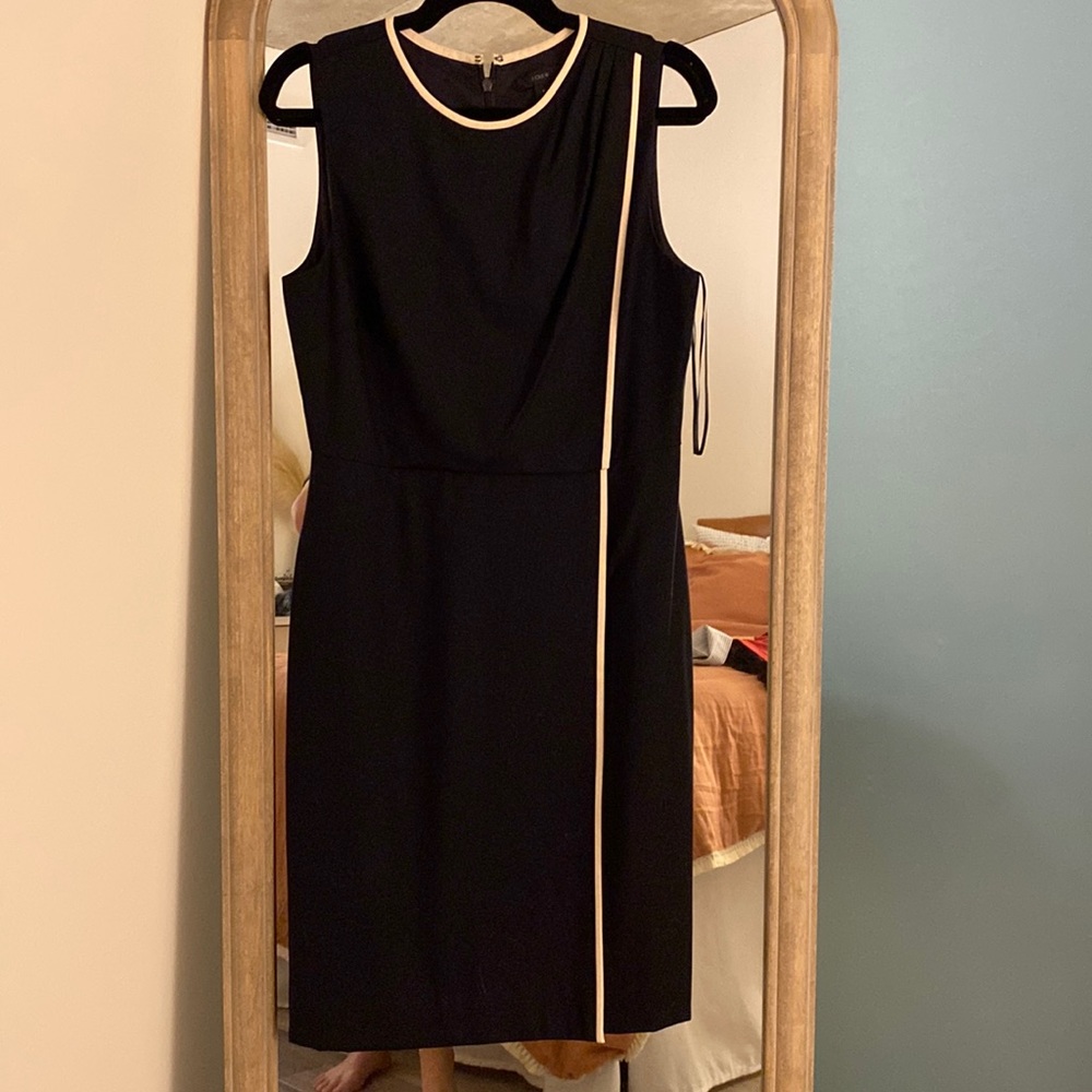 J. Crew navy and cream dress